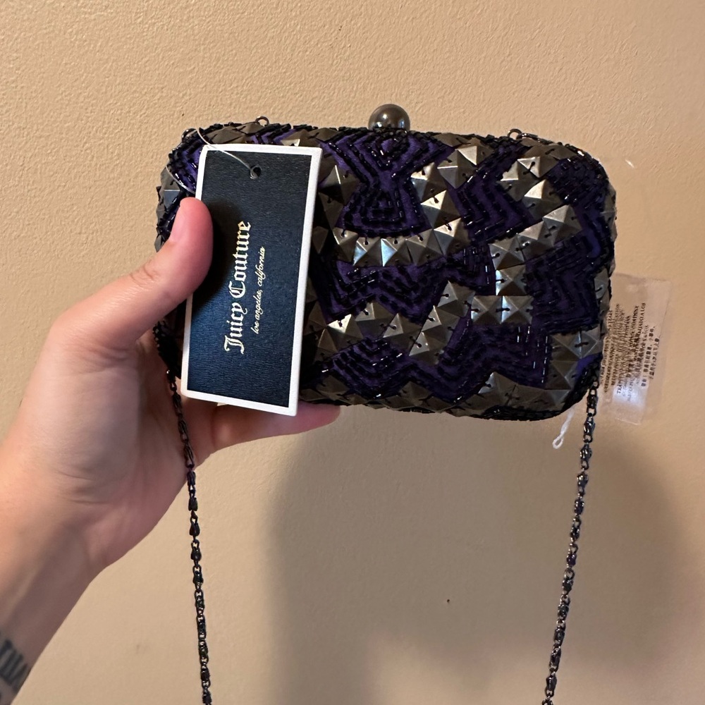 Juicy Couture Black and Silver Clutch